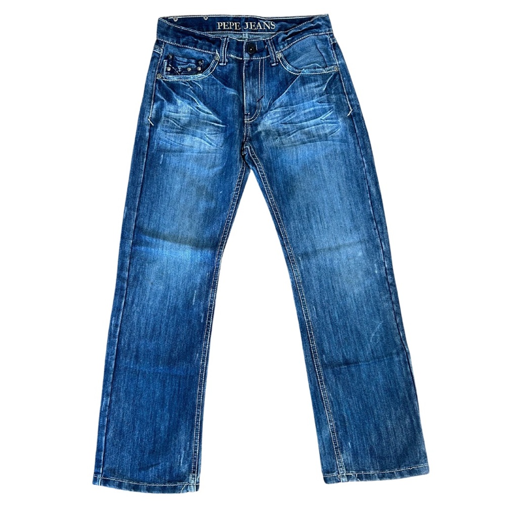 Pepe Jeans Boys’ Blue Studded Bootcut Denim Jeans